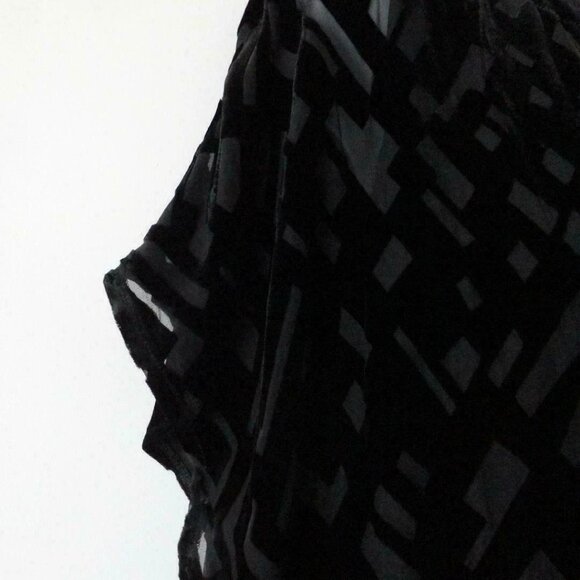 NWT EILEEN FISHER Black Bateau Neck Velvet Boxy Burnout Blouse Top Medium - Picture 5 of 7